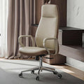 EUREKA ERGONOMIC Clara Executive Office Chair, Faux Leather Computer Task Chair, High Back Swivel Desk Chair with Lumbar Support and 3-Position Recline Lock, Beige-Brown