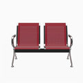 Kinfant 2-Seat Waiting Room Chair - Office Guest Reception Chairs with Ergonomic Backrests, Airport Waiting Bench with Armrests, Metal Waiting Furniture for Hospital, Bank, Salon, Dark Red