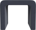 HomePop Modern Arch Velvet Ottoman|Homepop Home Décor|Ottoman for Living Room & Bedroom - Steel Blue Velvet