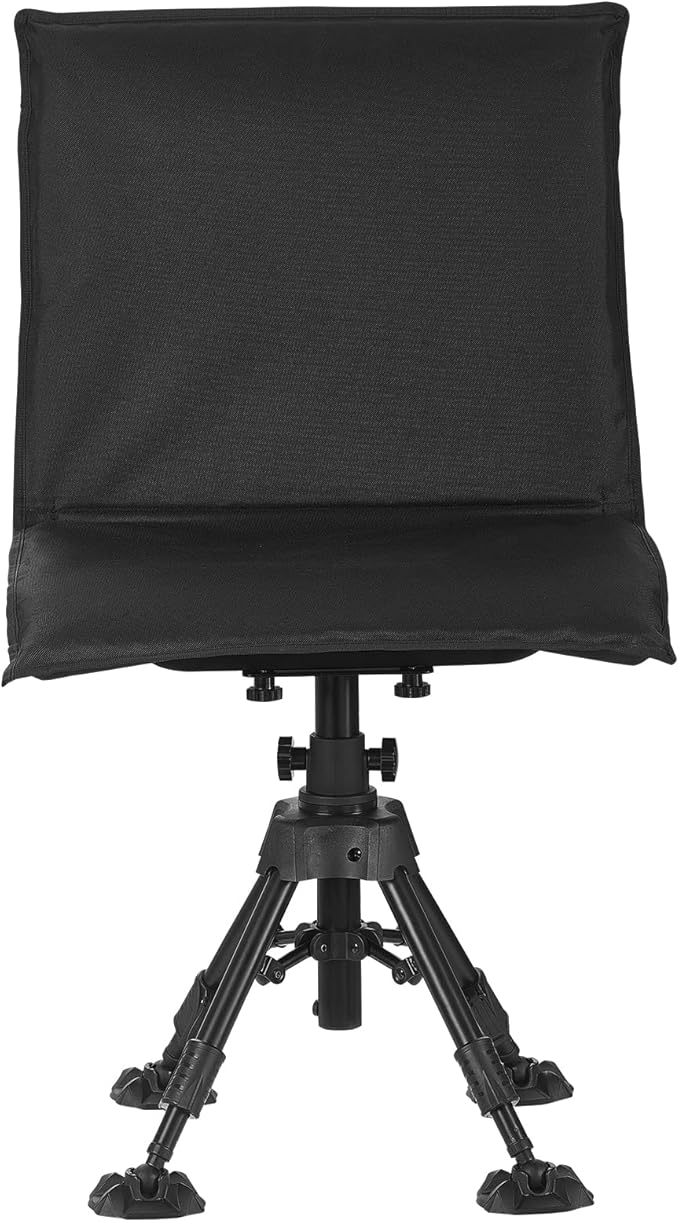 VEVOR Hunting Chair, 360° Silent Swivel, Foldable Portable Blind Chair, Heavy-Duty Steel Frame Ground Stool Seat,with Seat Cover, Anti-Sink Feet, Height Adjustable, 350 Lbs Capacity, for Fishing