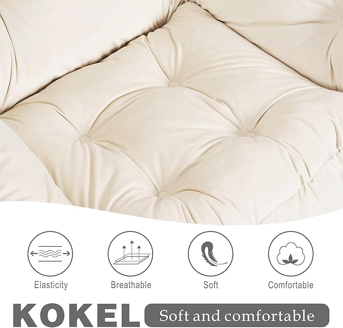 Kokel Lazy Chair with Folding Ottoman,Living Room Chairs, Accent Contemporary Lounge Chair, Single Steel Frame Leisure Sofa Chair with Armrests and A Side Pocket (White)