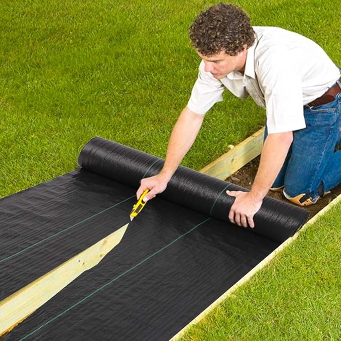 TUFFIOM Weed Barrier 4 x 300 FT Garden Landscape Fabric, Ground Cover with UV Resistance, 125gsm/3.7OZ Heavy Duty Material for Superior Weed Control, Perfect for Greenhouse, Yard, Flower Bed, Garden