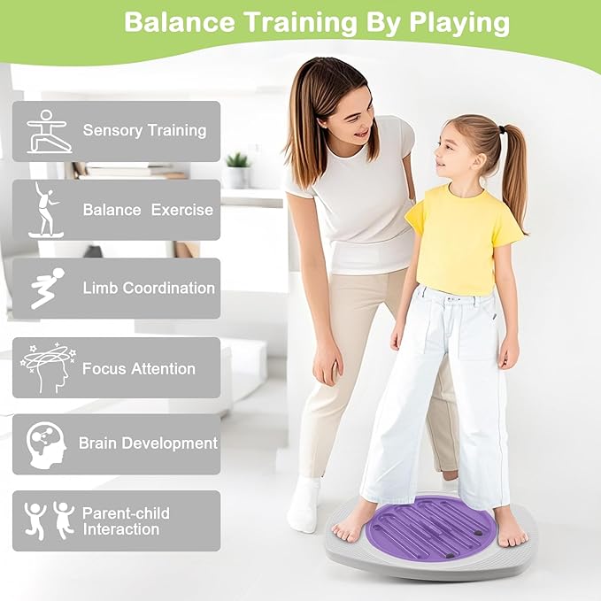 Zozimix Balance Board with Maze for Kids, 20 inch Labyrinth Wobble Board Rocking Seesaw Sensory Training with 2 Balls & 2 Replacement Labyrinth Disks, Non-Slip Pedals Indoor Outdoor for Boys Girls