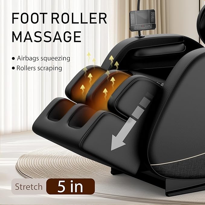 2026 Massage Chair for Full Body 4D Zero Gravity, with Body Scan & Heat Therapy, SL-Track Shiatsu Foot Rollers, Yoga Stretch, Heating Function, for Home Office Use (Model 3)