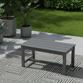 HDPE Patio Coffee Table, All-Weather Outdoor Coffee Table Patio Conversation Sets for Lawn, Garden, Porch, Balcony, Deck, Grey