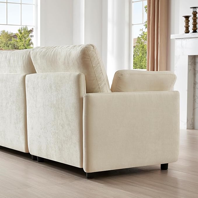 CHITA Modular Sectional Loveseat Sofa, Modern Cloud Couch for Living Room and Apartment, 2 Seat Extra Comfty Sofa, Removable Cover, Easy Assembly for Small Spaces, 73.6 Inch Width, Cream