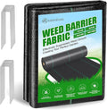 BIRDSINYARD 4ftx100ft Weed Barrier Landscape Fabric - 3.2oz Premium Heavy Duty Weed Block Ground Cover Mat with 40 U-Shaped Securing Pegs | Woven Geotextile Fabric for Weed Control Garden Cloth