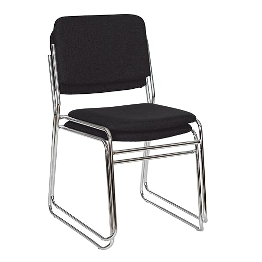 OEF Furnishings Padded Signature Stack Chair, Black