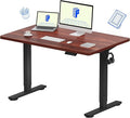 FLEXISPOT EN1 One-Piece Standing Desk with 1-Inch Thick Desktop, 48"x30" Electric Height Adjustable Desk for Home Office & Multi-Device Workstations, Mahogany