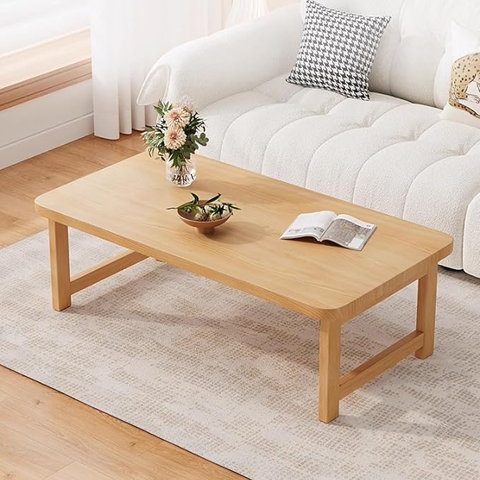 Japanese Floor Sitting Tables, Large Size Floor Desk Folding Tea Table Chabudai Coffee Table Low Table for Living Room Home Tatami Office Folding Tray Table 39.3in