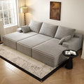 Oversized Lounge Chaise,Cloud Plush Sofa Bed,Upholstered Boneless Cloud Sofa Deep Seat,No Assembly Required,Modern Corduroy Sleeper 3 Seater Chair for Living Room Bedroom Reading,Grey