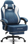 GTPLAYER Big and Tall Gaming Chair Breathable Fabric Computer Chair with Strong Lumbar Support, Comfortable Office Chairs with Pocket Spring Cushion, High Back Ergonomic Desk Chairs with Footrest