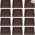 3x3 Square Rubber Furniture Caster Cups, Anti-Sliding Furniture Pads Bed Stopper Floor Protectors with Grip - Protect Any Flooring