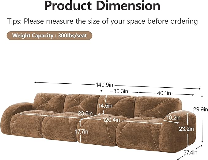 Modular Sectional Sofa with Free Combination,Oversized Boneless Floor Couch for Living Room & Lounge,Velvet 4-Seater Sectional Couch with Comfortable Deep Seat,No Assembly Needed