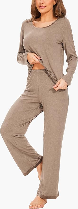 GYS Viscose from Bamboo Women's Pajama Sets Super Soft Long Sleeve Sleepwear Comfy Winter Pjs Sets S-4X