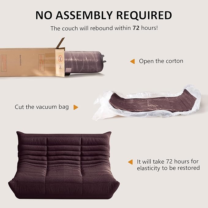 Bean Bag Chair, Fireside Chair, Large Bean Bag Chair for Adults, Bean Bag Chairs for Teens with High-Resilience Foam, Non-Slip Base Floor Lounge Sofa,Living Room (Coffee, Loveseat)