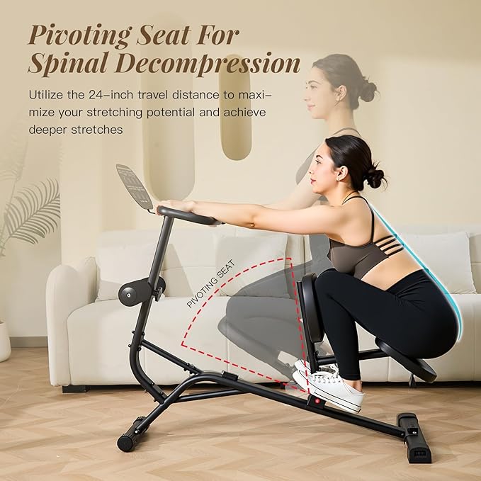 Ocdin Full Body Stretching Bench, Seated Posture Back Traction Device for Lower Back Pain Relief, Spinal Traction, Sitting Stretching Tool for Home Gym and Office