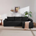 97" Cloud Sectional Couch,Modern Modular Sectional Sofa with Deep Seat,Corduroy Boneless Couches with L-Shape Chaise for Living Room Bedroom,No Assembly Required (Black, 97" Right Facing Chaise)
