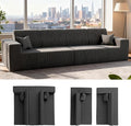 Komusou 142" Boneless Couch, Cloud Modular Sectional Sofa 4-Seat, Modern Upholstered Couches for Living Room Bedroom No Assembly Required (Grey, 4 Seaters)