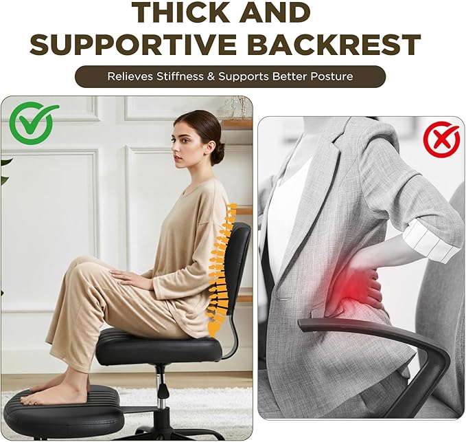 HOMHUM Ergonomic 360 Swivel Cross Legged Chair, Adjustable Height Active Sitting Chair with Lumbar Support, Multifunctional Wheeled Meditation Floor Chair for Gaming, Yoga, Black