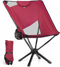 TCEK Portable High Back Camping Chair with Adjustable Height, Small Compact Outdoor Folding Chair for Adults Travel, Riselite Collapsible Lightweight Packable Camp Chairs, Easy Carry and Quick Setup