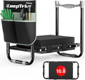 KeepTrim Garden Kneeler and Seat, Foldable Ergonomic Kneeling Bench with Tool Pouch 400 Lbs Heavy Duty 2-in-1 Comfortable Cushioned Kneeling Chair for Gardening Yard Work (Black)