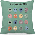 Nogrit Counseling Office Must Haves Green Pillow Cover, Calming Corner, Mental Health Pillowcase Decor for Home Kids,Mental Health Counselor Gifts, Calming Corner Pillow Covers 24x24