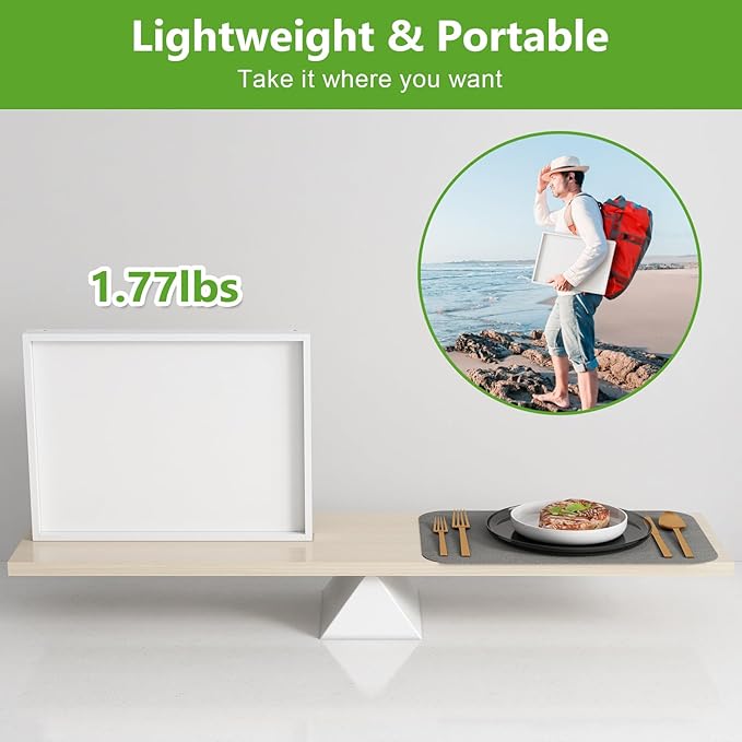 Youpehom Bed Tray Table with Folding Legs,Bamboo Breakfast in Bed for Kitchen Serving Tray,Sofa,Eating,Used As Laptop Desk Snack Tray 2 Pack (White)