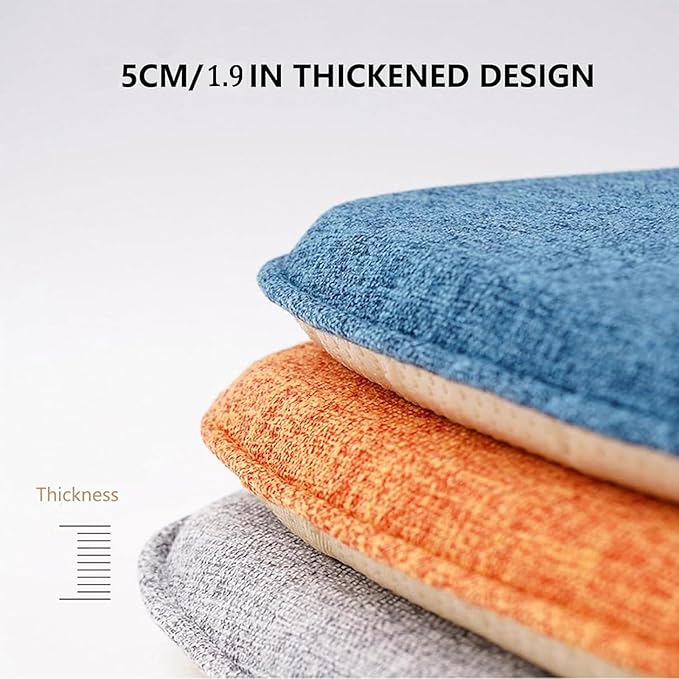 Chair Pads with Ties 18x17, Memory Foam Kitchen Chair Cushions with Ties 18 Inch, Non Slip Chair Pads for Dining Chairs Set of 2 4 6, Seat Cushions Covers Washable and Removable with Zipper,G,6