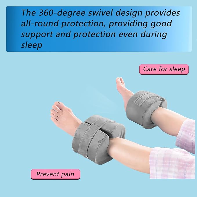 Foot & Ankle Elevation Pillow for Bed Sores & Surgery Recovery - High-Density Foam Heel Protectors with Washable Cover - Support Cushion for Elderly Care, Bedridden Patients & Post-Op Use (Small, 1PC)