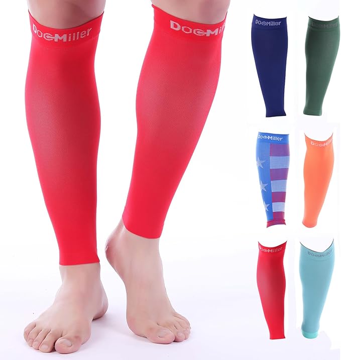 Doc Miller Compression Calf Sleeve for Men & Women – 20-30mmHg Graduated Support for Running, Shin Splints, Calf Strain – Knee High, Small to 6XL Plus Size