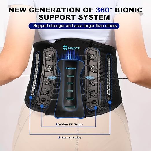 TANDCF Back Brace for Lower Back Pain Relief with Pulley System,Lumbar Support Belt for Men & Women with Bionic Support System, Ergonomic Design and Lightweight Skin Friendly Material (S)