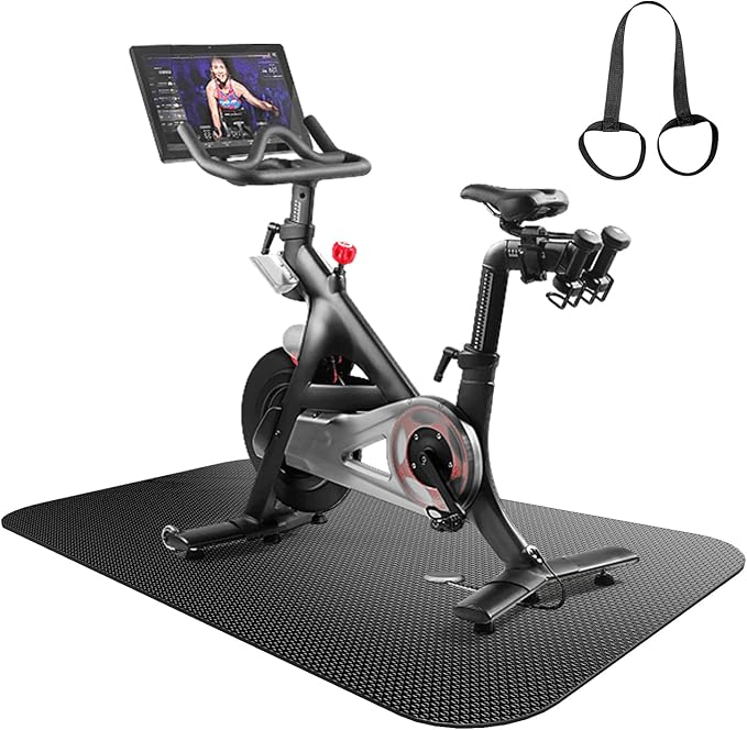 Treadmill Mat,Bike Mat,Stationary Bike Mat,Foldable Treadmill Mat for Hardwood Floors and Carpet.for Exercise Bike,Exercise Equipment Indoor Cycles,Rowing Elliptical (29.5" X 70.8")