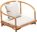 Wooden Japanese Floor Chair with Cushion, Multifunctional Floor Armchair with Backrest, Accent Meditation Legless Back Rest Chairs for Living Room, Bedroom, Balcony