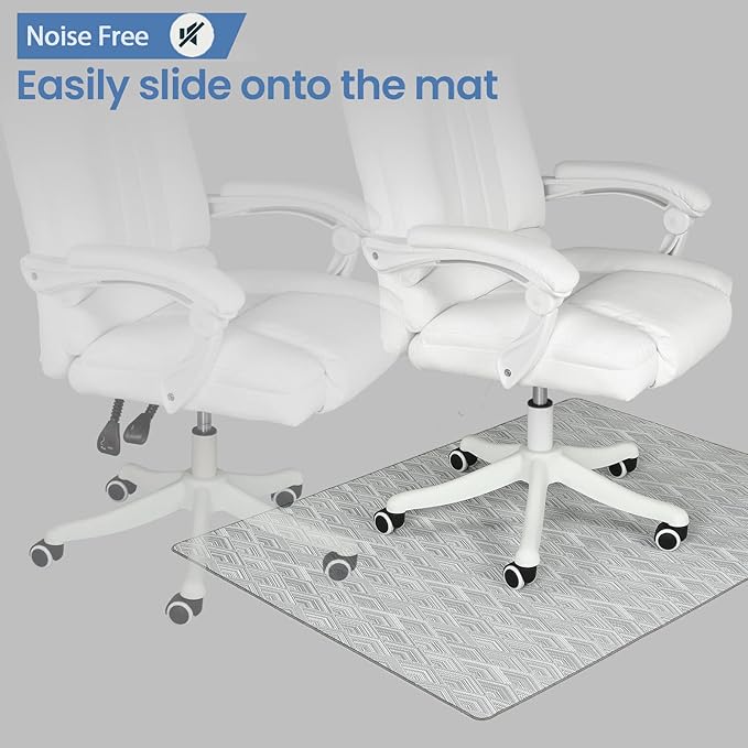 Chair Mat for Hardwood & Tile Floor, 47" x 52" Heavy Duty Office Chair Mat for Rolling Chairs Easy Glide, Anti Slip, Non-Curve, Floor Protector for Home Office