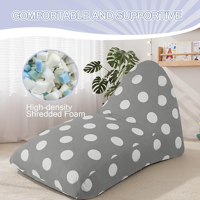 COMAX Bean Bag Chairs for Kids 8-12, Large Kid Beanbag Chair Stuffed with Filler, Big Toddler Lounge Chair, Children Lazy Floor Lounger for Girls Boys, Premium Cotton Canvas