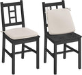 VASAGLE Wooden Dining Chairs, Set of 2, Kitchen and Dining Room Chairs, Removable Cushion, Curved Back, Each Supports 264 lb, Ebony Black UKDC150B01
