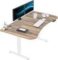VIVO Electric 63 x 32 in Dual Motor Standing Desk, Memory Height Adjustment, 2B Series, Reclaimed Wood Top White Frame, DESK-KIT-2W1P