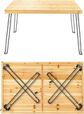 Sleekform Wooden Folding Dining Table for 4 - Farmhouse Kitchen Table with Collapsible Hairpin Legs - Small Foldable Tables for Small Dining Room Spaces - 4 ft Portable Wood Kitchen Tables - Birch