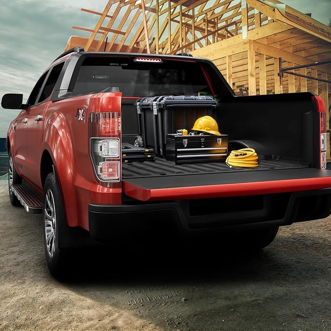 OEDRO Truck Bed Mat Fit for 2017-2025 2026 Ford F250/F350/F450 (6.75ft,81.9" Bed), TPE All Weather Ford F250 6.75FT Heavy Duty Pickup Bed Liner Accessories, Black