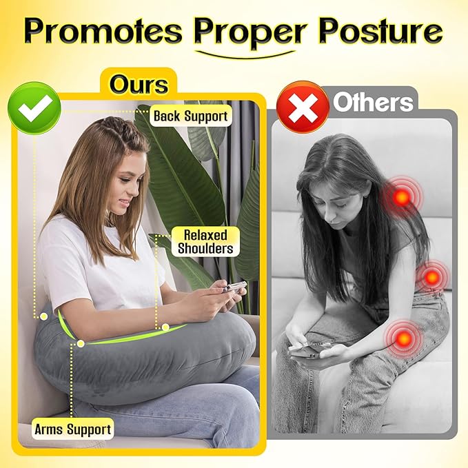 AS AWESLING Reading Pillow & Lap Pillow for Gaming, Back Cushion for Bed Sitting Up, Backrest Pillow for Sitting in Bed, Couch or Floor