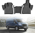Mixsuper Transit Floor mats-Floor mat for Ford Transit 2022-2026(All Models w/Vinyl Floors),All Weather TPE Floor Liners Protection for Transit Accessories,1st Row Full Set Car Mats, Black