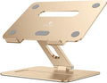 brocoon Adjustable MacBook Laptop Stand for Desk | Ergonomic Aluminum Laptop Riser with Heat-Vent, Compatible for 10-17" Laptops, Macaroon Gold