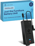 The Blue Cactus Company Battery Pack for Reclining Furniture - 2500mAh, 2-Pin Connector - LCD Display for Recliner Chair - Portable Power Supply - Cord-Free Floors