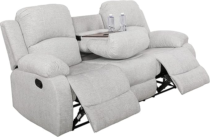 AYCP Microfiber Living Room Furniture Set Reclining Sofa Set Loveseat Furniture Sets in Living Room Sofa Recliners (Sofa, Grey)