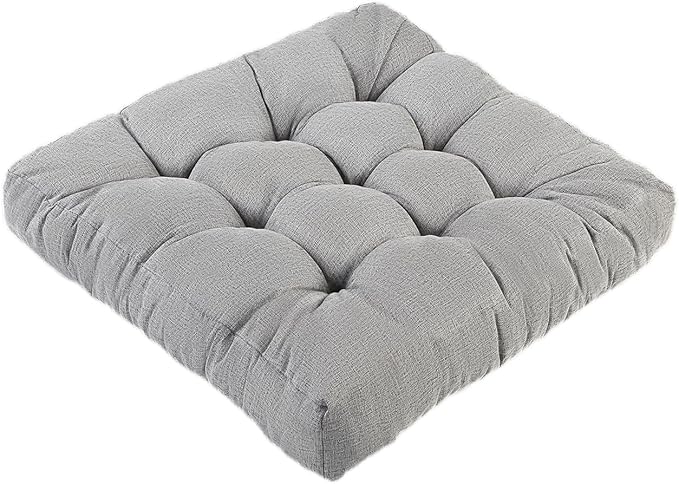 LYLNBYWK Meditation Floor Cushions, Thickened Floor Pillow for Adults, Large Square Pillows Seat Cushion for Tatami Living Room Yoga, Memory Sponge Block Added, 22x22 Inch, Grey