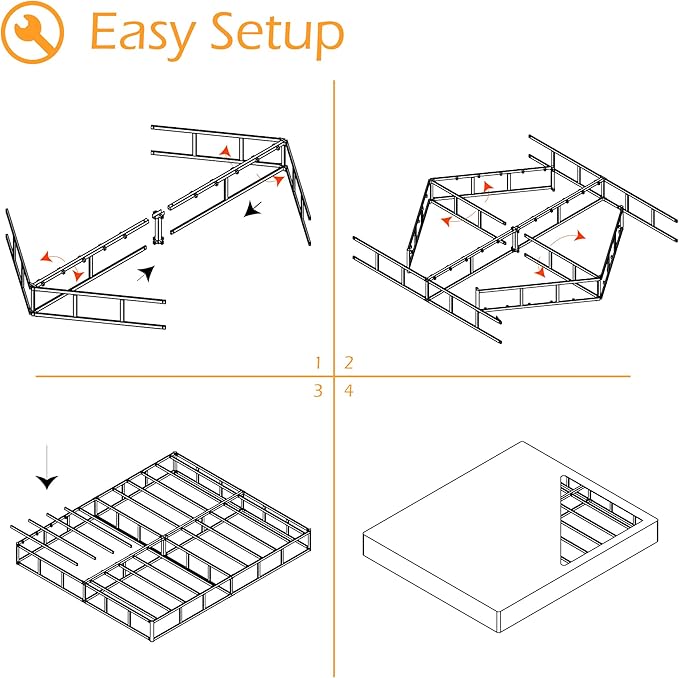 Maenizi California King Box Spring 9 Inch, Heavy Duty Metal Box Spring Bed Base with Fabric Cover, Mattress Foundation, Easy Assembly, Noise Free, Black