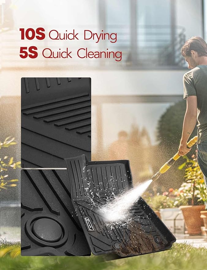 YHTAUTO Floor Mats Compatible with Jeep Grand Cherokee WL 2022-2025 5 Seat No L or WK, TPE All Weather Car Mats Waterproof Anti-Slip Odorless Floor Liner, Interior Car Accessories 1st & 2nd Row Liner