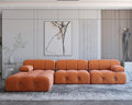 JACH 104" Sectional Couches for Living Room, L-Shaped Minimalist Velvet Sofas, Mid-Century Modular Sofa with Reversible Chaise Ottoman, Orange Sofas Furniture for Living Room, Apartment