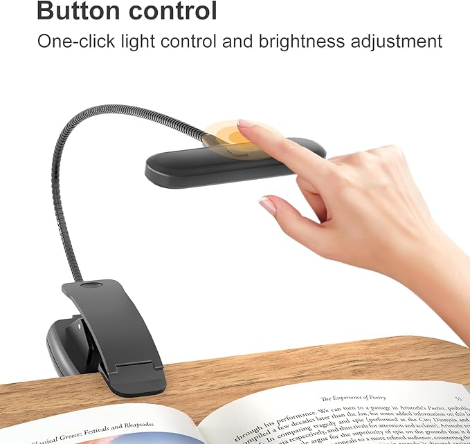 Book Pillow Stand with 6500K Reading Light, Hands Free Book Holder, Comfortable Lap Book Stand for Reading in Bed, Desk, or Sofa, Wooden Book Rest for Book Lovers,AAA Battery Required